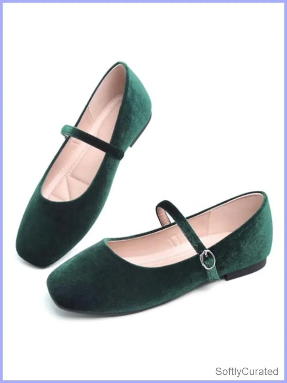 WENJIAZHIZHI Women's Mary Jane Square Toe Ballet Flats Slip-Ons Loafers